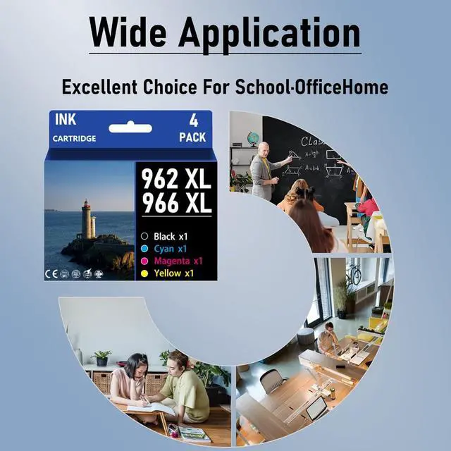 Alt view image 6 of 7 - 962XL 966XL High Yield Ink Cartridge Combo Pack for HP OfficeJet Pro 9015 9012 9014 9016 9018 9019 9022 9025 9026 9027 9028 9029 Printers,Combination Pack