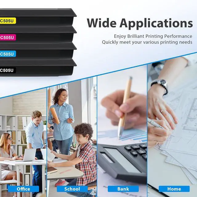 Alt view image 7 of 7 - T-FC505U TFC505 Toner Cartridge Set Replacement for Toshiba T-FC505U-K T-FC505U-Y T-FC505U-M T-FC505U-C Toner Cartridge for e-Studio 2505 3005 3505 4505 5005 Printer (4-Pack)