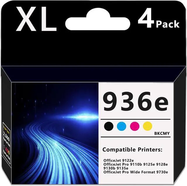 Main image of APRONE 936e Ink Cartridges (with Chip) 4 Pack High Capacity Compatible for HP 936 936e Ink Cartridge for OfficeJet Pro 9125e 9135e 9110b 9128e 9130b 9122e Wide Format 9730e Printer (Not OEM)