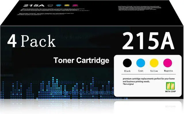 Main image of 215A with Chip Replacement for HP 215A Toner Cartridges 4 Pack W2310A W2311A W2312A W2313A Color Laserjet Pro MFP M182nw M183fw M182 M183 M155 Series M155dw M155nw Printer | Black Cyan Yellow Magenta