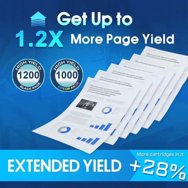 Alt view image 3 of 7 - 910XL High-Yield Ink Cartridges (4-Pack, Black, Cyan, Magenta, Yellow) | Replacement for HP 910XL Ink Cartridges Combo Pack Work with OfficeJet Pro 8025e 8015e 8028e 8035e 8025 8035 8020 Printer