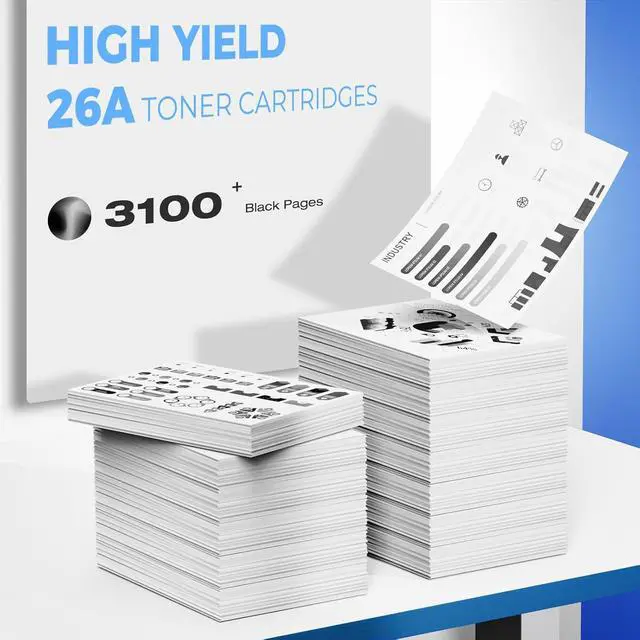 Alt view image 3 of 7 - 26A CF226A Toner Black 2-Pack Pro M402n M426fdw Replacement for HP 26A 26X CF226X CF226A Black Toner Cartridges with Chip for Laserjet Pro M402n M426fdw M402dn M402dw M402m MFP M427dw M426dw M426fdn