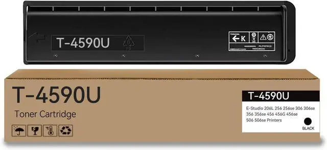 Main image of T4590U T-4590U Black Toner Cartridge Replacement for Toshiba T-4590U E-Studio 206L 256 256se 306 306se 356 356se 456 456G 456se 506 506se Printers (36,600 Yield)