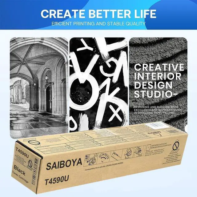 Alt view image 4 of 6 - T4590U T-4590U Black Toner Cartridge Replacement for Toshiba T-4590U E-Studio 206L 256 256se 306 306se 356 356se 456 456G 456se 506 506se Printers (36,600 Yield)