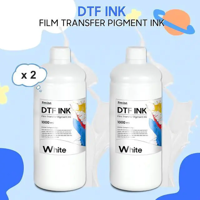 Alt view image 2 of 6 - DTF Ink White 1000ML 2-Pack Premium DTF Transfer Ink for PET Film, for All DTF Printer I3200 XP600 R1390 L1800 ET-8500 R2400 L800 1430 P400 P800 XP-15000 Heat Transfer Printing Ink Direct to Film