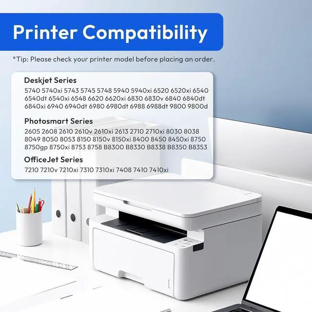 Alt view image 2 of 6 - 96 97 Ink Cartridges Combo Pack Replacement for HP 96 97 Ink Cartridge for DeskJet 6940 6988 6980 Photosmart 8050 2610 OfficeJet 7310 7210 Printer Ink 96/97, 1 Black C8767WN, 1 Tri-Color C9363WN