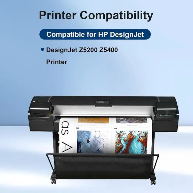 Alt view image 2 of 7 - 772 Ink Cartridge 5-Pack 300ml with Chip Relacement for HP 772 CN635A CN633A CN636A CN629A CN630A Ink Cartridge Replacement for HP DesignJet Z5200 Z5400 Large Format Inkjet Printer (5-Pack, 300-ML)