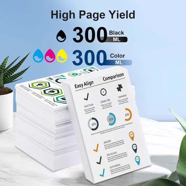 Alt view image 3 of 7 - 772 Ink Cartridge 5-Pack 300ml with Chip Relacement for HP 772 CN635A CN633A CN636A CN629A CN630A Ink Cartridge Replacement for HP DesignJet Z5200 Z5400 Large Format Inkjet Printer (5-Pack, 300-ML)