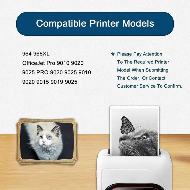 Alt view image 3 of 7 - 964XL 968 XL Ink Cartridges Replacement for HP 964 XL 968xl Ink Cartridges Work for HP 964 968XL OfficeJet Pro 9010 9020 9025 PRO 9020 9025 9010 9020 9015 9019 9025 Printers