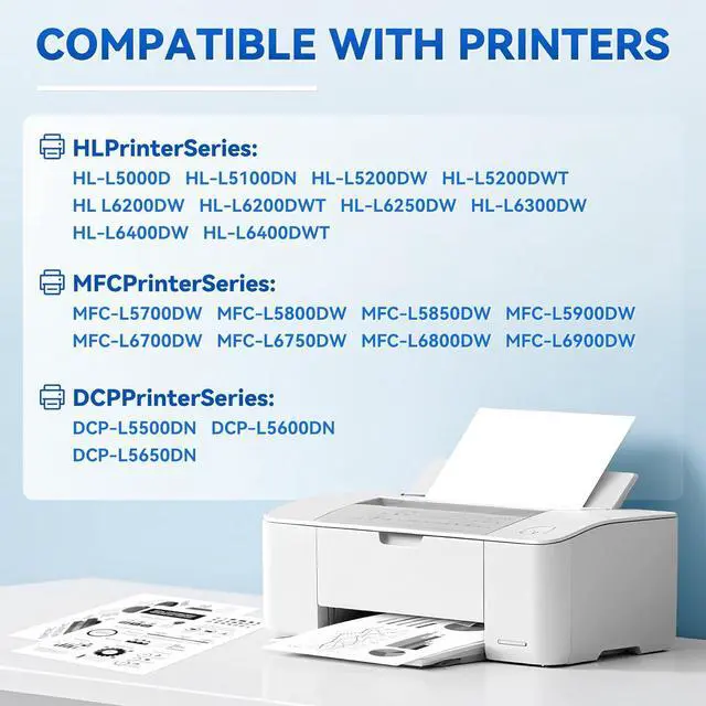 Alt view image 2 of 7 - TN850 High Yield Black Toner Cartridges 2 Pack Compatible for Brother TN-850 TN820 Toner Cartridges for Brother HL-L6200dw HL-L5200dw MFC-L5850dw MFC-L5700dw MFC-L5900dw Printer TN850 Ink Cartridges