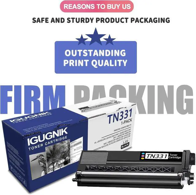 Alt view image 5 of 6 - 2 Pack TN331 Black Toner Cartridge Replacement for Brother TN331 Work with HL-L8250CDN L8350CDW/CDWT L9200CDW/CDWTMFC-L8600CDW L9550CDW DCP-9050CDN 9055CDN 9270CDN L8400CDN L8450CDW| TN331