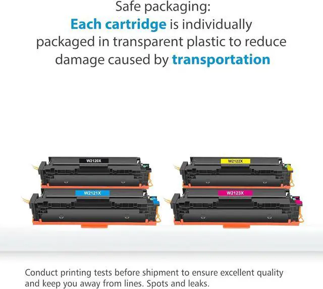 Alt view image 4 of 5 - 212X Toner Cartridge Set 4-Pack High Yield | Compatible for HP 212A W2120X W2121X W2122X W2123X Work with Laserjet Color Enterprise M554 M555 Color Enterprise MFP M578 Series Printer Ink
