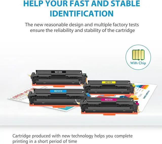 Alt view image 5 of 5 - 212X Toner Cartridge Set 4-Pack High Yield | Compatible for HP 212A W2120X W2121X W2122X W2123X Work with Laserjet Color Enterprise M554 M555 Color Enterprise MFP M578 Series Printer Ink