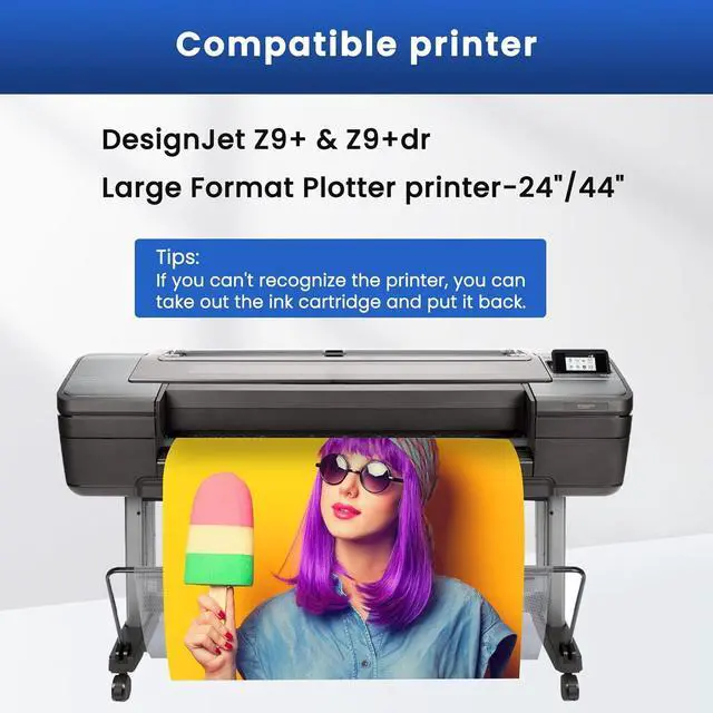 Alt view image 2 of 6 - 747 Ink Cartridges Bundle 300ml (Chromatic Green, Chromatic Blue, Gray) Replacement for HP DesignJet 747 P2V84A P2V85A P2V86A Ink for DesignJet Z9+ Large Format Printers, 3-Pack 747 Cartridges