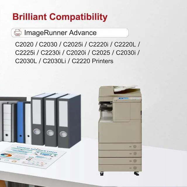 Alt view image 3 of 7 - GPR36 Toner Cartridge 4-Pack GPR36 GPR-36 GPR 36 Toner Compatible Replacement for Canon Imagerunner Advance C2020 C2030 C2025i C2220i C2220L C2225i C2230i C2020i C2025 Printer(1BK/1C/1M/1Y)