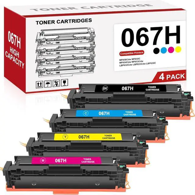 Main image of 067H 067 Toner Cartridge Set High Yield 4 Pack Replacement for Canon 067H 067 Color ImageClass LBP632Cdw MF656Cdw MF653Cdw MF654Cdw LBP633Cdw LBP630C MF650C MF651CW Printer (Black Cyan Yellow Magenta)