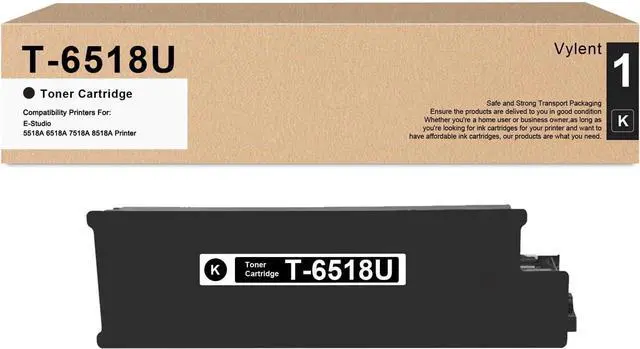 Main image of Vylent T-6518U High Yield Toner Cartridge Replacement for Toshiba T-6518U Black Toner Cartridge for Toshiba E-Studio 5518A 6518A 7518A 8518A Printer Ink 1 Pack