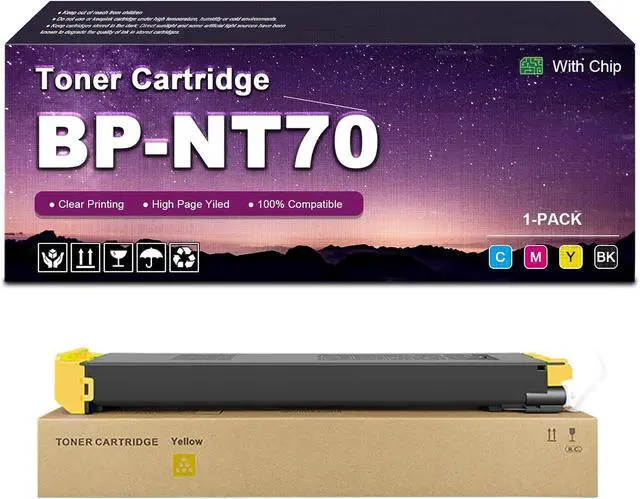 Main image of BP-NT70 Toner Cartridge Replacement (with Chip) for Sharp BP-50C26 BP-50C31 BP-50C36 BP-50C45 BP-70C31 BP-70C36 Printer High Yield Yellow