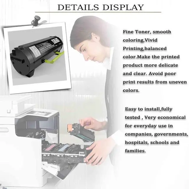 Alt view image 4 of 7 - M1246 Compatible for Lexmark XM1246 Printer, High Capacity 24B6886 Black Toner Cartridge Replacement Black*1