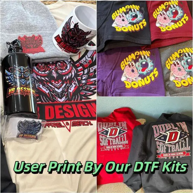 Alt view image 2 of 6 - 5 * 250ML Inks and 500g White DTF Powder Combo, 1.25L Premium Anti-Nozzle Clogging DTF Ink, White Powder for PET Transfer, CMYKW Inks for DTF Printers(Compatible with All Print Heads)