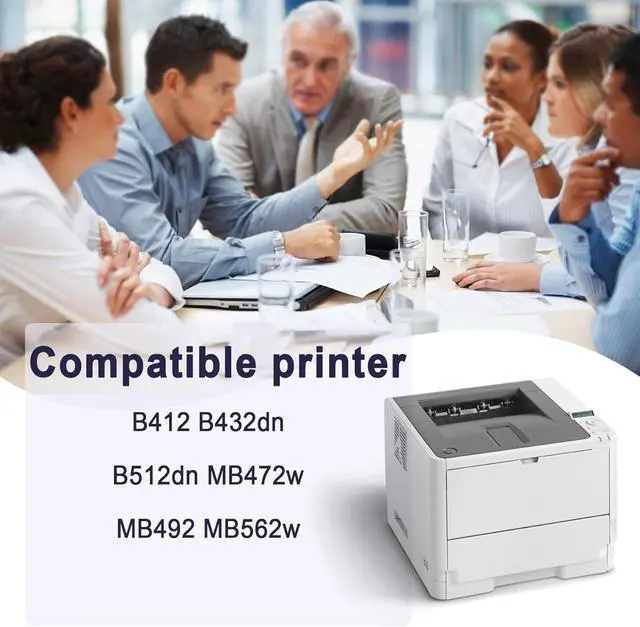 Alt view image 2 of 6 - 1 Pack Black 45807105 Compatible B412 Toner Cartridge, Replacement for OKI B412 (45807105) - Compatible with: B412 B432dn B512dn MB472w MB492 MB562w Printer.