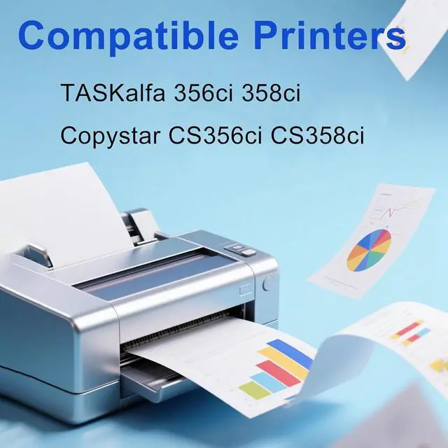 Alt view image 2 of 5 - TK5207 TK-5207 TK-5207K TK-5207C TK-5207M TK-5207Y Toner Cartridge Replacement for TK5207 Toner Cartridge Work for TASKalfa 356ci 358ci Copystar CS356ci CS358ci Printers4 Pack