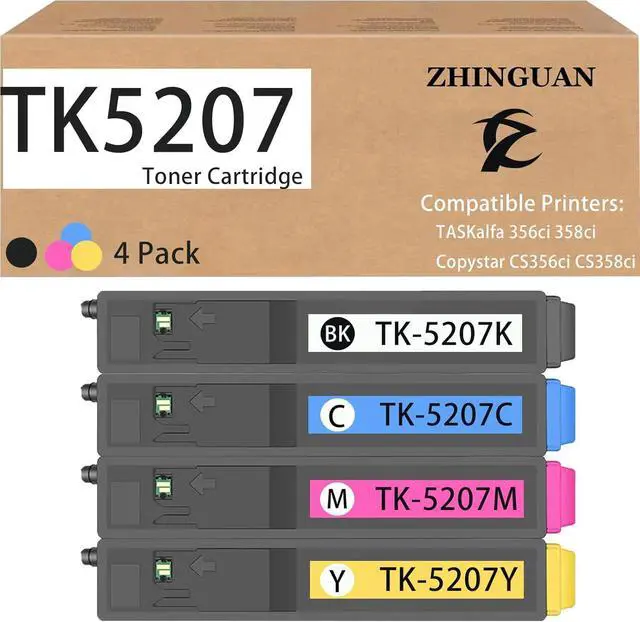 Main image of TK5207 TK-5207 TK-5207K TK-5207C TK-5207M TK-5207Y Toner Cartridge Replacement for TK5207 Toner Cartridge Work for TASKalfa 356ci 358ci Copystar CS356ci CS358ci Printers4 Pack