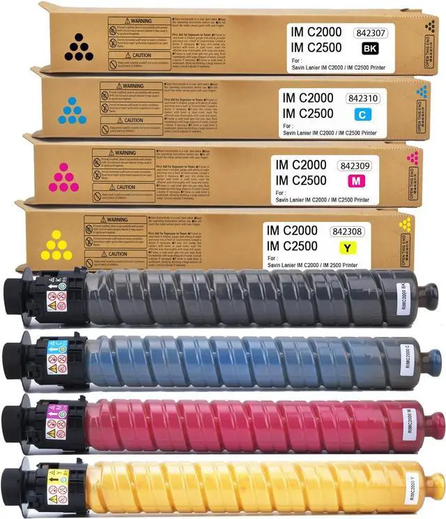 Main image of IM C2000 IM C2500 Toner Cartridge Compatible 842307 842308 842309 842310 Toner IMC2000 IMC2500 Replacement for Lanier Savin IM C2000 IM C2500 Printers(4-Pack)