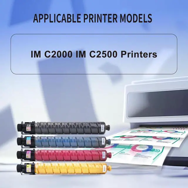 Alt view image 2 of 7 - IM C2000 IM C2500 Toner Cartridge Compatible 842307 842308 842309 842310 Toner IMC2000 IMC2500 Replacement for Lanier Savin IM C2000 IM C2500 Printers(4-Pack)