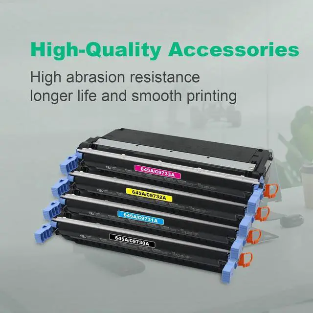 Alt view image 5 of 7 - Remanufactured 645A Toner Cartridge Replacement for HP 645A C9730A C9731A C9732A C9733A for Color 5500 5550 5550dn 5550n 5550dtn 5500dn 5500n Printers (4-Pack)