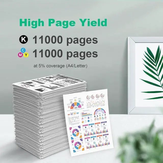 Alt view image 3 of 7 - Remanufactured 645A Toner Cartridge Replacement for HP 645A C9730A C9731A C9732A C9733A for Color 5500 5550 5550dn 5550n 5550dtn 5500dn 5500n Printers (4-Pack)