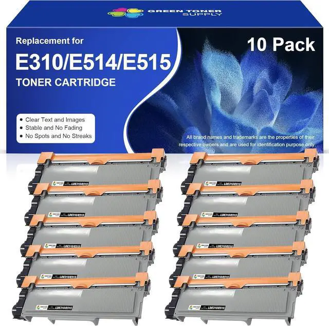 Main image of E310dw Toner Cartridge Replacement for Dell E310 E514 E515 P7RMX PVTHG 593-BBKD Toner Cartridge for E310dw E514dw E515dw E515dn Printer, (10 x Black)