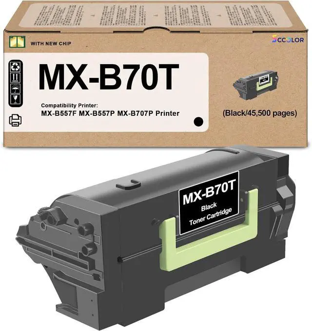Main image of MX-B70T MXB70T Toner Cartridge Compatible for Sharp MX-B70T Toner Cartridge Replacement for Sharp MX-B557F MX-B557P MX-B707P Printers (1 Pack/45,500 Pages High Yield)