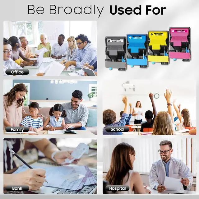 Alt view image 6 of 6 - Compatible TNP50 TNP51 TNP-50 TNP-51 Toner Cartridge Set A0X5134 A0X5234 A0X5334 A0X5434 Replacement for Konica Minolta Bizhub C3100 C3100P C3110 Printer 4-Pack (Black, Cyan, Magenta, Yellow)