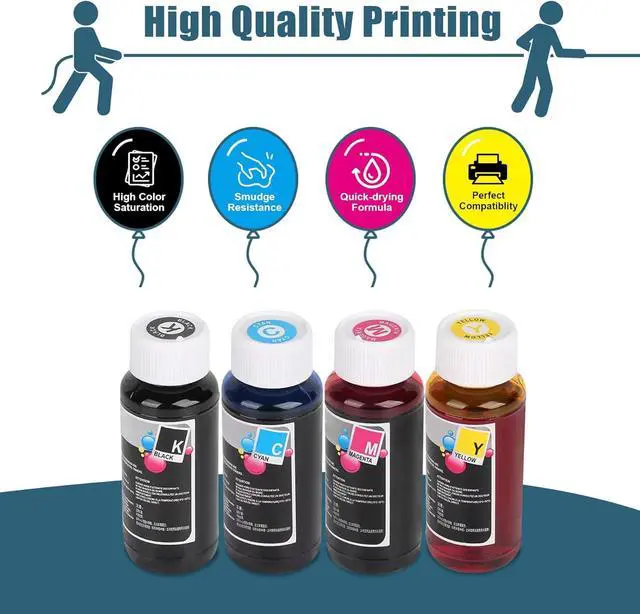 Alt view image 2 of 7 - 68 Ink Refill Bottle Competible Replacement for HP 68 Ink Combo Pack Compatible for HP Envy 6152e 6155e 6552e 6555e 6558e Printers (4-Pack, Black, Cyan, Magenta, Yellow)