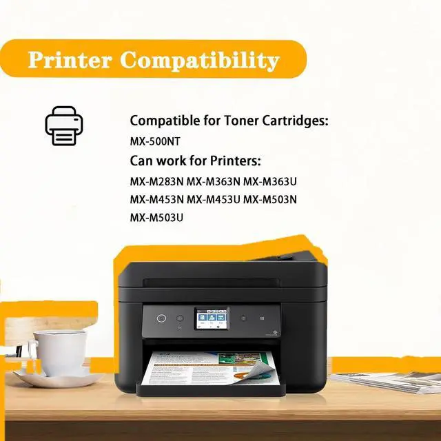 Alt view image 2 of 7 - MX500NT Toner Cartridges MX-500NT High Yield Replacement Compatible for Sharp MX 500NT Toner Cartridge Work for Sharp MX-M283N MX-M363N MX-M363U MX-M453N MX-M453U Printers,Black