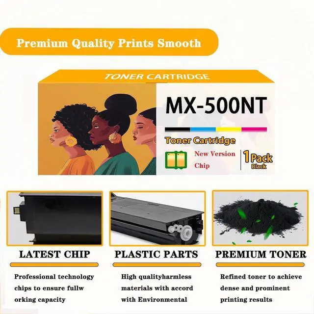 Alt view image 5 of 7 - MX500NT Toner Cartridges MX-500NT High Yield Replacement Compatible for Sharp MX 500NT Toner Cartridge Work for Sharp MX-M283N MX-M363N MX-M363U MX-M453N MX-M453U Printers,Black