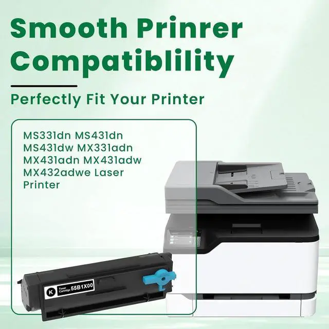 Alt view image 2 of 7 - Vylent 55B1X00 Toner Cartridge Replacement for Lexmark 55B1X00 Toner Cartridge Work for Lexmark MX431 MS431 MX432 MS431dn MX431adn MS431dw MX431adw Printer, 20,000 Pages