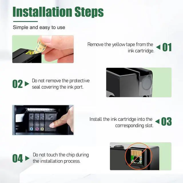 Alt view image 5 of 7 - 962XL 962 Ink Cartridges Replacement for HP 962XL Ink Cartridges Combo Pack for OfficeJet Pro 9010 Series 9015 9018 9020 Printer (Black, Magenta, Cyan, Yellow4-Pack)