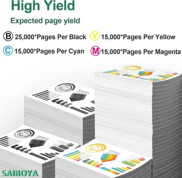 Alt view image 3 of 6 - Compatible TK8337 TK-8337 Toner Cartridge Work for Kyocera TK-8337K TK-8337C TK-8337M TK-8337Y for Kyocera TASKalfa 3252ci 3253ci CS3252ci CS3253ci Series Printer (BK,C,M,Y)