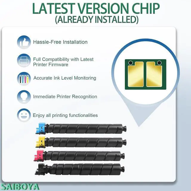 Alt view image 4 of 6 - Compatible TK8337 TK-8337 Toner Cartridge Work for Kyocera TK-8337K TK-8337C TK-8337M TK-8337Y for Kyocera TASKalfa 3252ci 3253ci CS3252ci CS3253ci Series Printer (BK,C,M,Y)