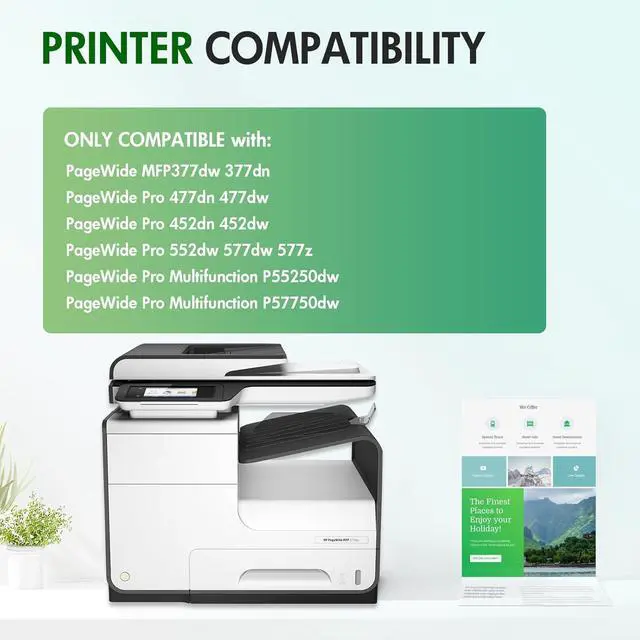 Alt view image 2 of 7 - 972X 972A Ink Cartridges Replacement for HP 972 X for HP Pagewide Pro MFP 477dw 577dw 477dn 452dn 552dn 552dw P55250dw 477 452 552 577 Printer High Yield (4 Pack, Black, Cyan, Yellow, Magenta)