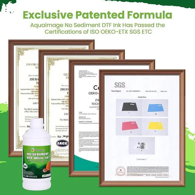 Alt view image 2 of 7 - No Sediment DTF White Ink 1000ml Sediment-Free DTF Transfer Ink for PET Film, Premium Pigment Ink Refill for P600 P800 DX5 DX7 R1390 XP600 i3200 4720 5113 Printers, High Fluidity & Coverage