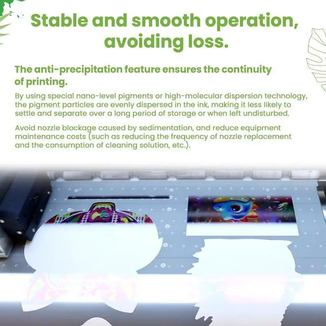 Alt view image 7 of 7 - No Sediment DTF White Ink 1000ml Sediment-Free DTF Transfer Ink for PET Film, Premium Pigment Ink Refill for P600 P800 DX5 DX7 R1390 XP600 i3200 4720 5113 Printers, High Fluidity & Coverage
