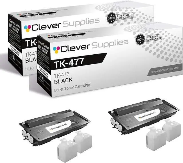 Main image of Clever Supplies CS Replacement Toner Cartridge Compatible with Kyocera-Mita TK-477 Black CS305 CS255 FS-6530MFP FS-6525MFP 255 305 2 Black Toner
