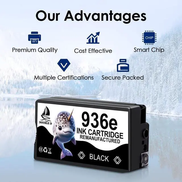 Alt view image 3 of 7 - DOUBLE D 936e Ink Cartridges Compatible with HP 936 936e Ink Cartridge Combo 4-Pack for OfficeJet Pro 9110b, 9125e, 9128e, 9130b, 9135e; OfficeJet Pro Wide Format 9730e (BK/C/M/Y)