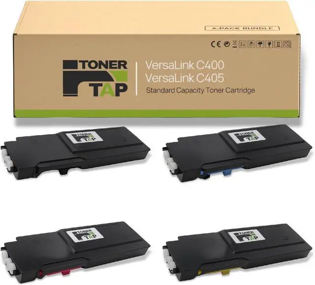Main image of Toner Tap Compatible Toner Cartridges 4-Pack for Xerox VersaLink C400 C405 Toner, High-Yield Replacement for Toner 106R03500, 106R03501, 106R03502, 106R03503