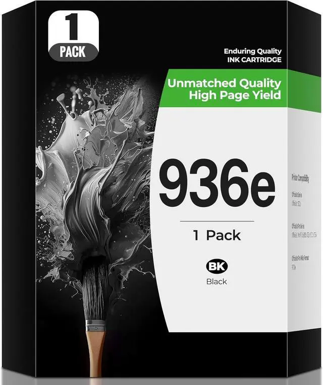 Main image of 936e 936 Ink Cartridges OfficeJet Pro 9125e 9135e 9730e 9125 9135 9730 e Ink Compatible with Hp 936e Ink OfficeJet Pro 9135e 9125e 9110b Wide Format 9730e 9122e 9128e 9130b 9110 9130 b Printers(1BK)