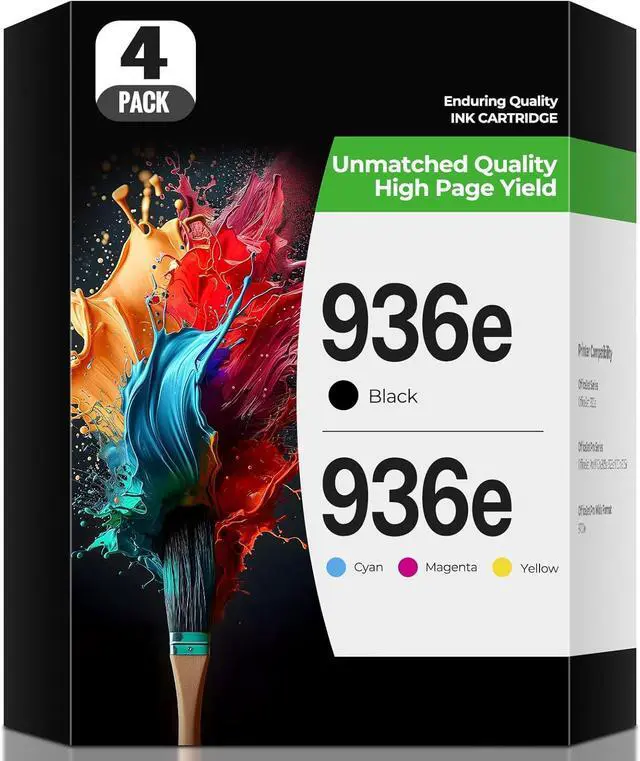 Main image of 936e 936 Ink Cartridges OfficeJet Pro 9125e 9135e 9730e 9125 9135 9730 e Ink Compatible with Hp 936e Ink OfficeJet Pro 9135 e 9125 e 9110 b Wide Format 9730e 9122e 9130b 9110 b 9128 e printers(1BK+3C)