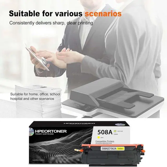 Alt view image 6 of 6 - 1 Pack 508A|CF362A Yellow Toner Cartridge 6,000 Pages, Replacement for HP 508A|CF363A M552dn M553n M553dn M553x M553dh MFP M577dn MFP M577z MFP M577f Printer